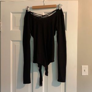 Black Open Back Bodysuit